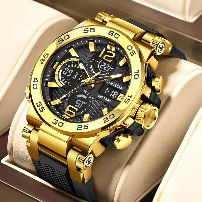 Foxbox Sports Analog Digital Quartz Watch With Silicone Strap