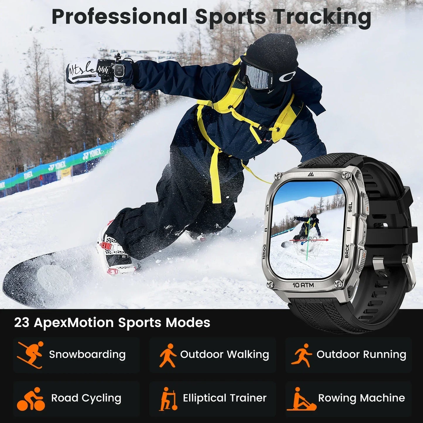 KOSPET Tank M4 Smartwatch GPS 6 Satellite Maps Offline 10ATM