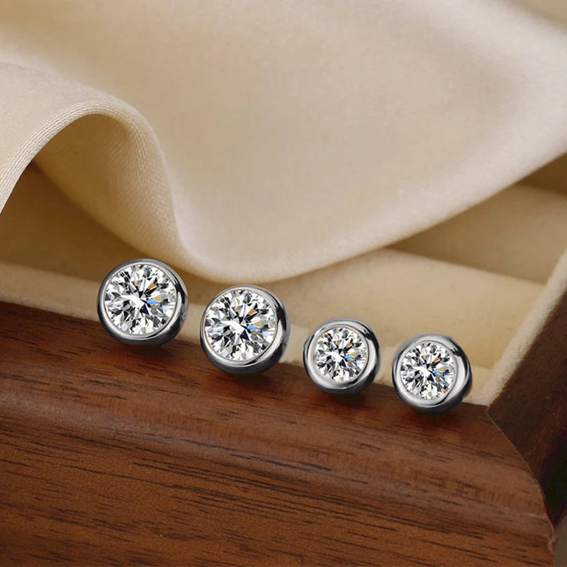 Moissanite 925 Sterling Silver Stud Earrings For Women