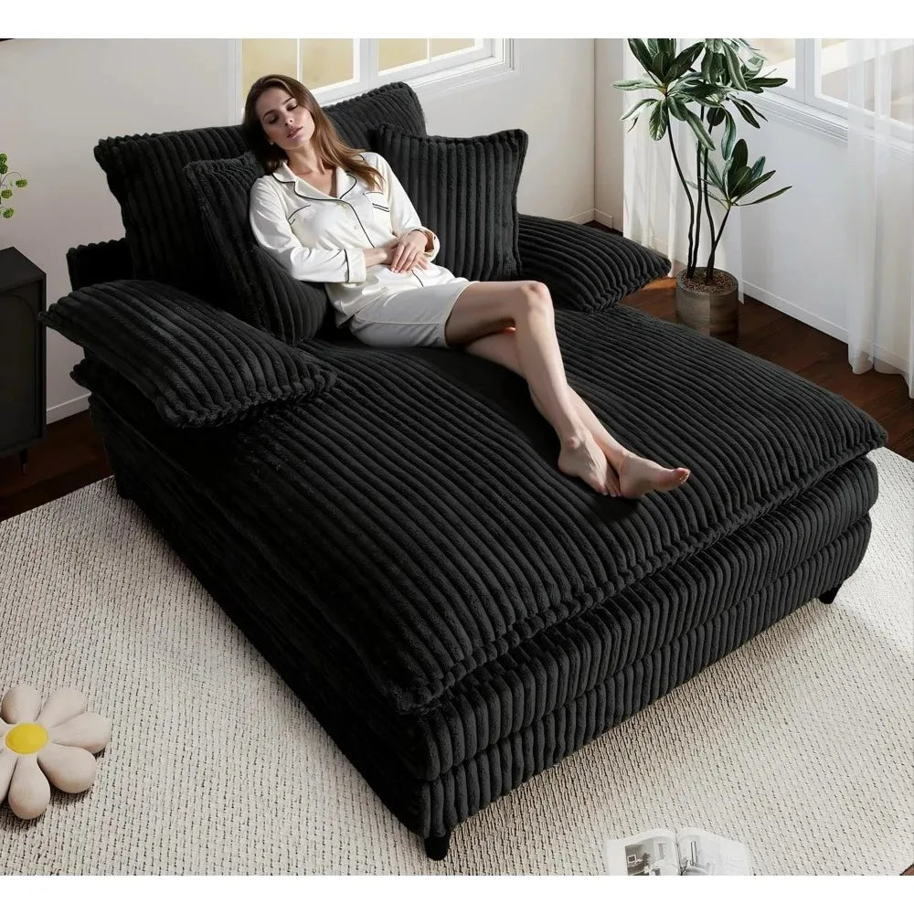 Chaiselounge Indoor Sofa Bed With Adjustable Backrest Comfortable Seating Durable
