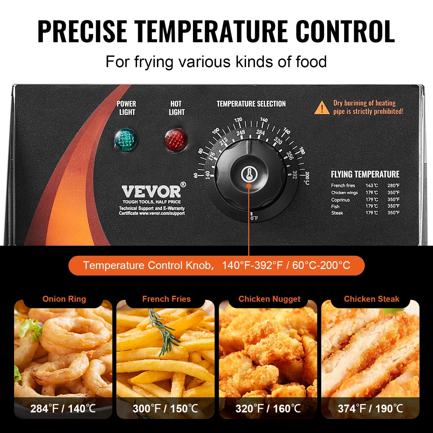 SucceBuy Commercial Deep Fryer 3000W Electric Turkey Fryer Large Capacity 18Qt / 17L Stainless Steel Countertop Single Oil Fryer