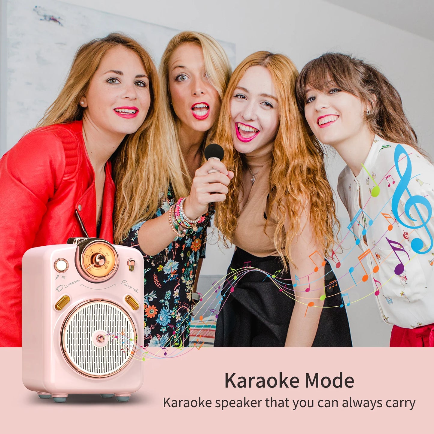 Divoom Fairy-OK Retro Mini Bluetooth Karaoke Speaker With Microphone