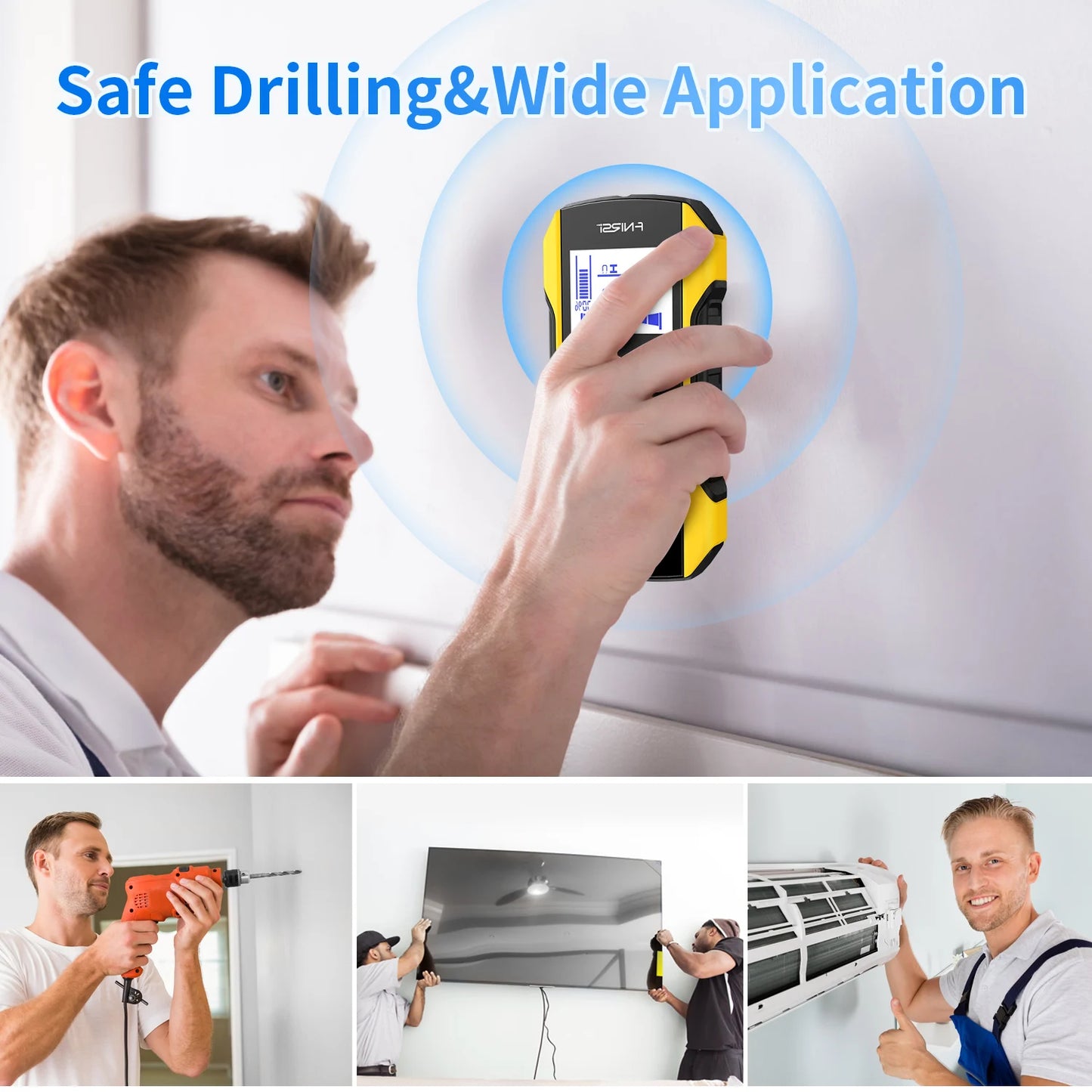 FNIRSI WD-01 WD-02 Metal Detector Wall Scanner For AC Live Cable Wiring Wood Stud Finding