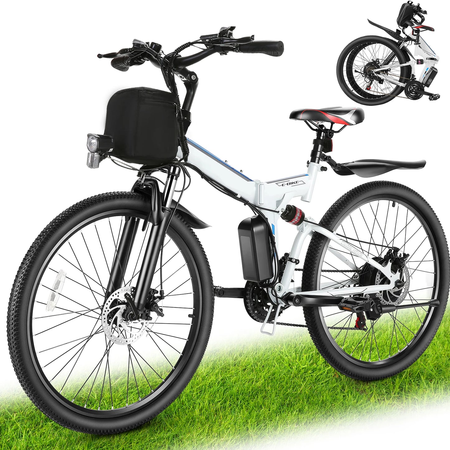 ViviFolded Folding Electric Bike 500W 48V 20MPH 50 Miles