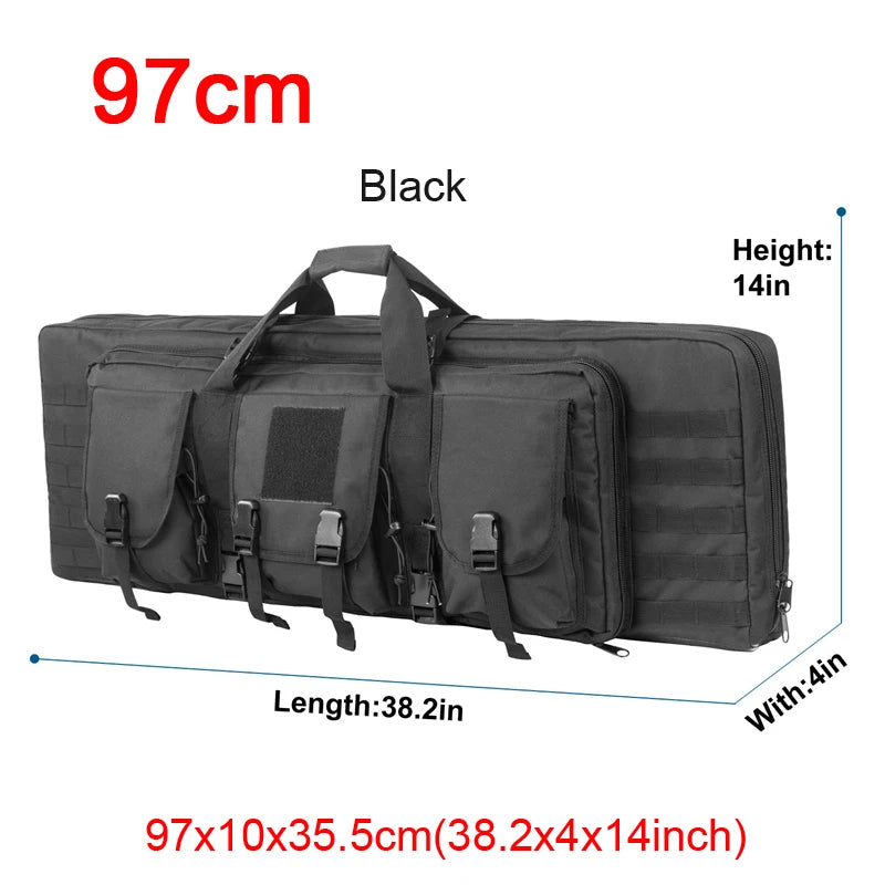 LQARMY Tactical Double Rifle Case With Molle Backpack Gun Bag