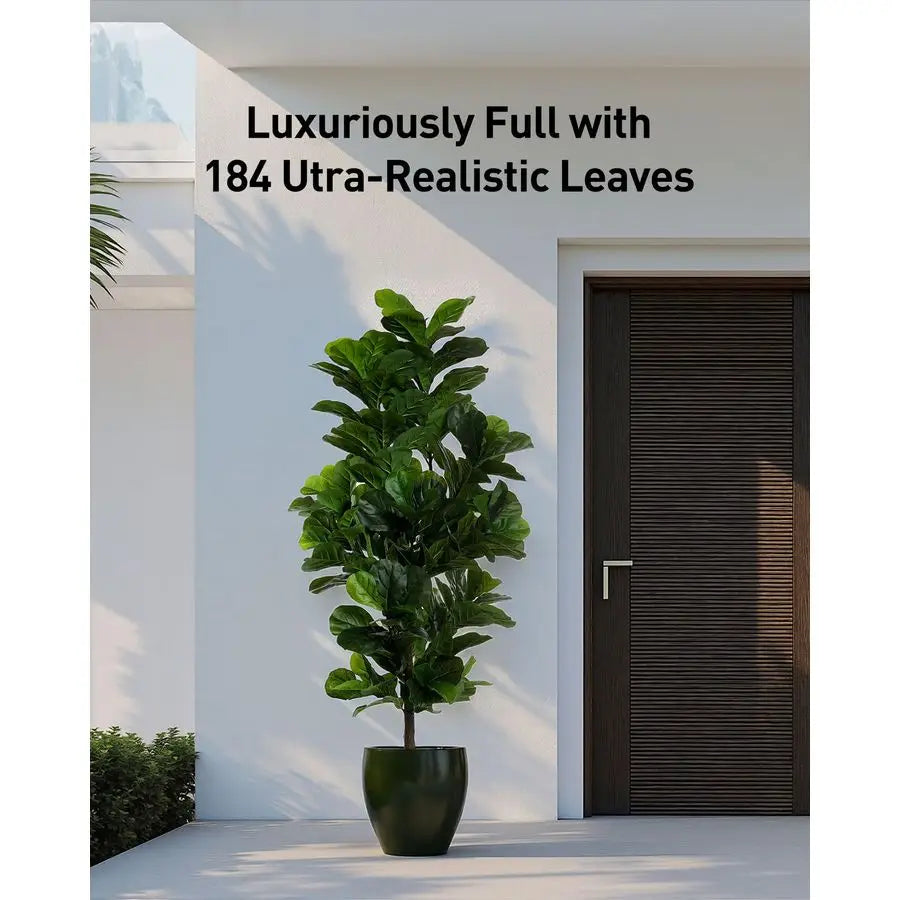 Artificial Fiddle Leaf Fig Tree Indoor Plant Faux Ficus Lyrata For Home Decor Decorative Accent