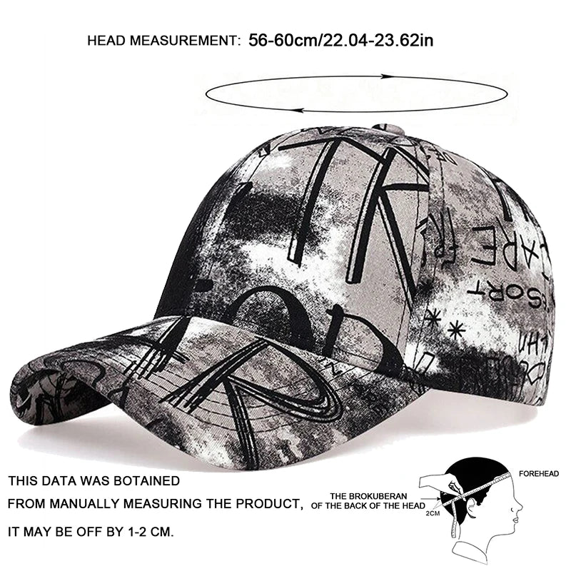 CN Zhejiang Unisex Graffiti Tie Dye Baseball Cap Adjustable Hat