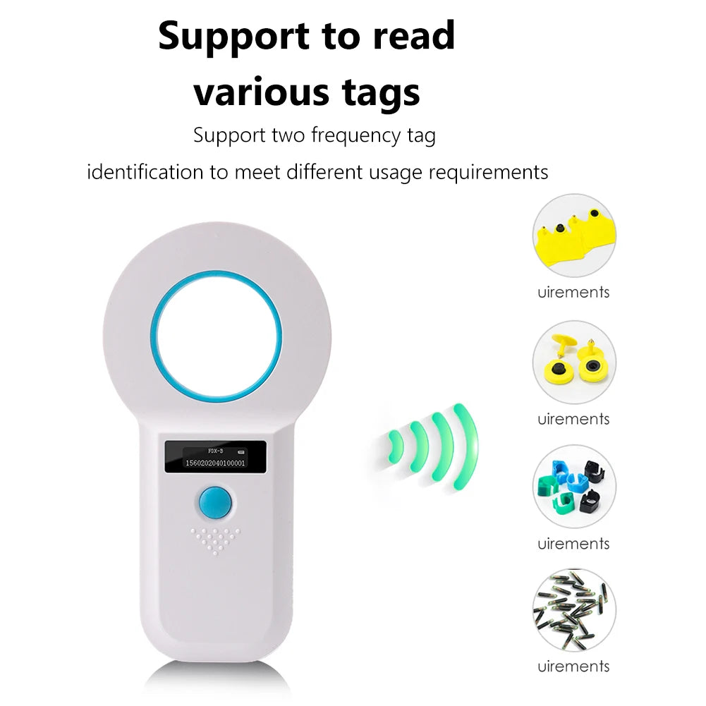 Alloyseed Handheld Animal Microchip Reader With OLED Display EMID