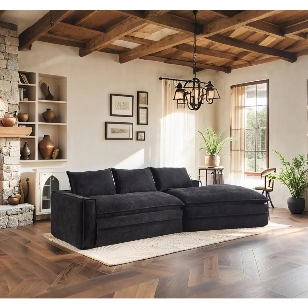 Luxuriously Stuffed Polyurethane Cloud Sofa Sectional For Living Room Indulgence