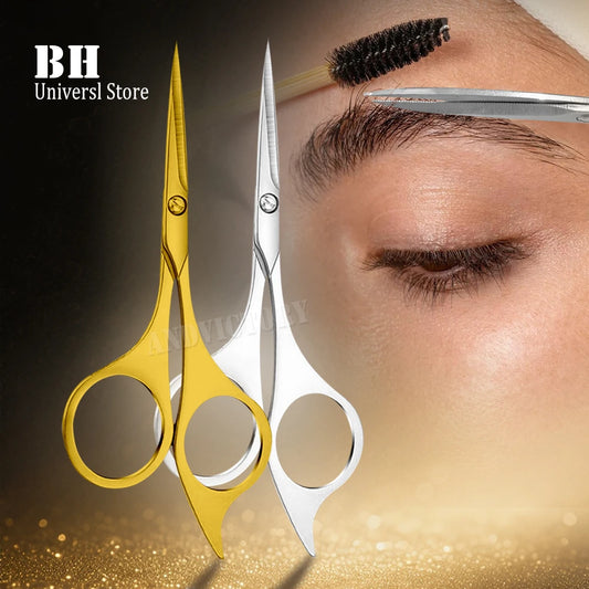 Stainless Steel Multi-Purpose Beauty Scissors for Brows and Lashes