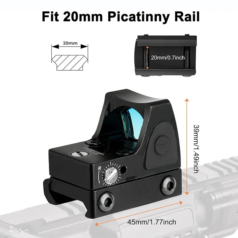 Bestsight Mini MR Red Dot Sight For Picatinny Rail Rifles