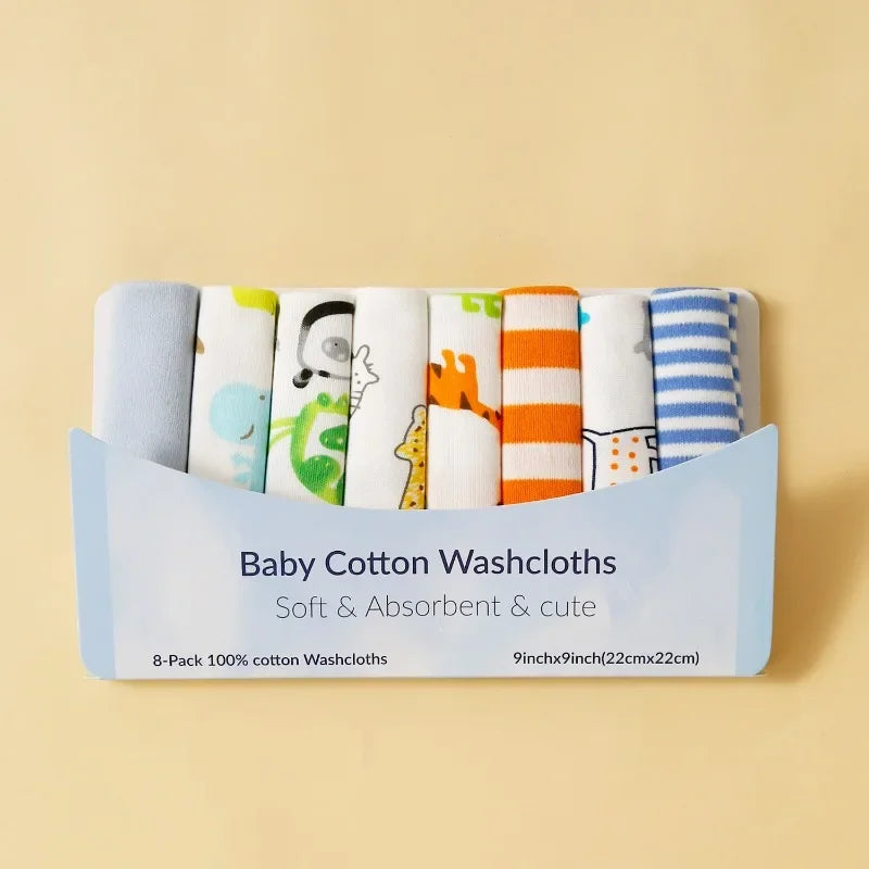 Newborn Baby Towels Set Cotton Washcloths Burp Cloths For Boys Girls Essentials Pack