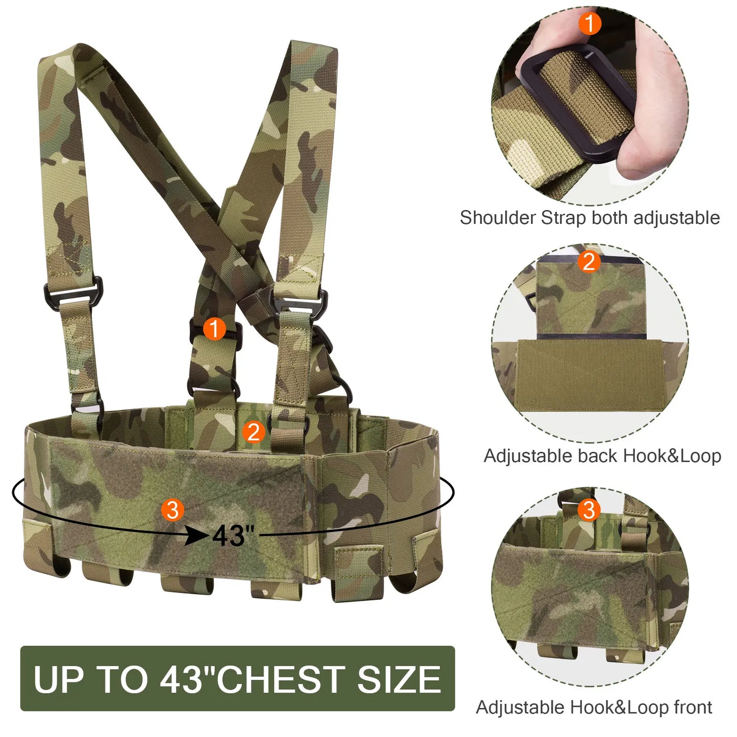 KRYDEX Tactical Chest Rig Low Vis Lightweight Concealed Carry