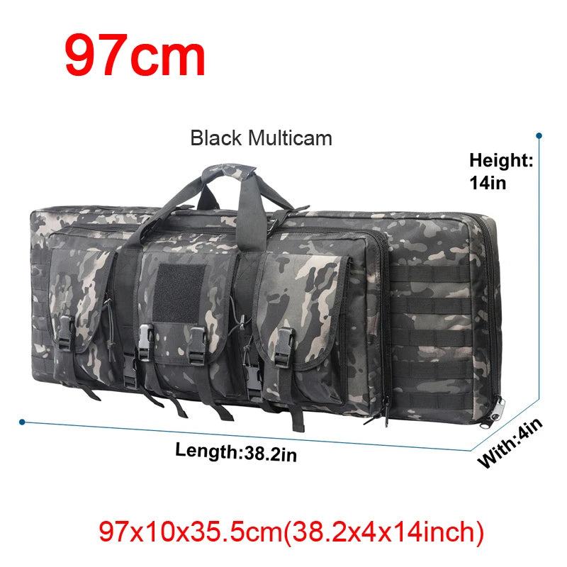 LQARMY Tactical Double Rifle Case With Molle Backpack Gun Bag