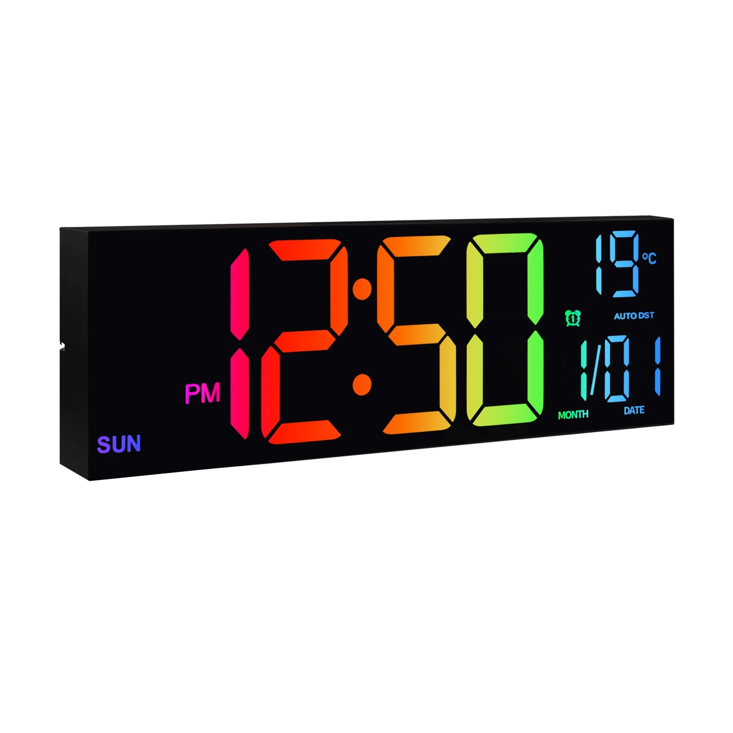 LED Digital Wall Clock With Remote Alarm Temperature ChronographDisplay Synchronization