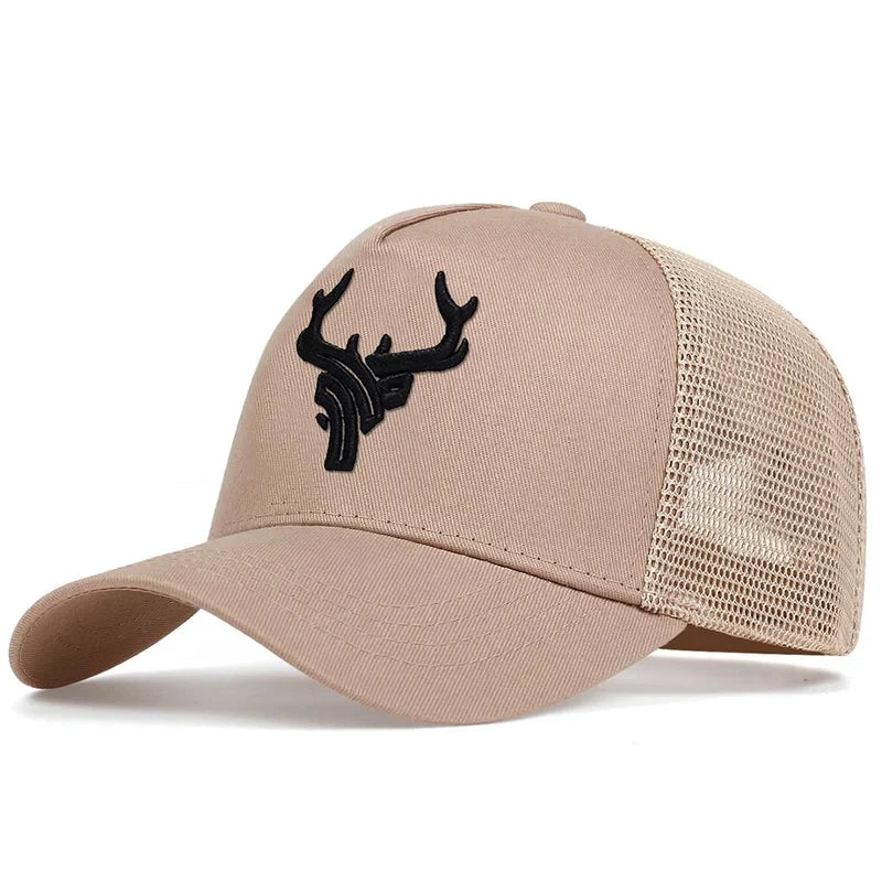 Antlers Embroidered Unisex Adjustable Baseball Cap Outdoor Sunscreen Hat