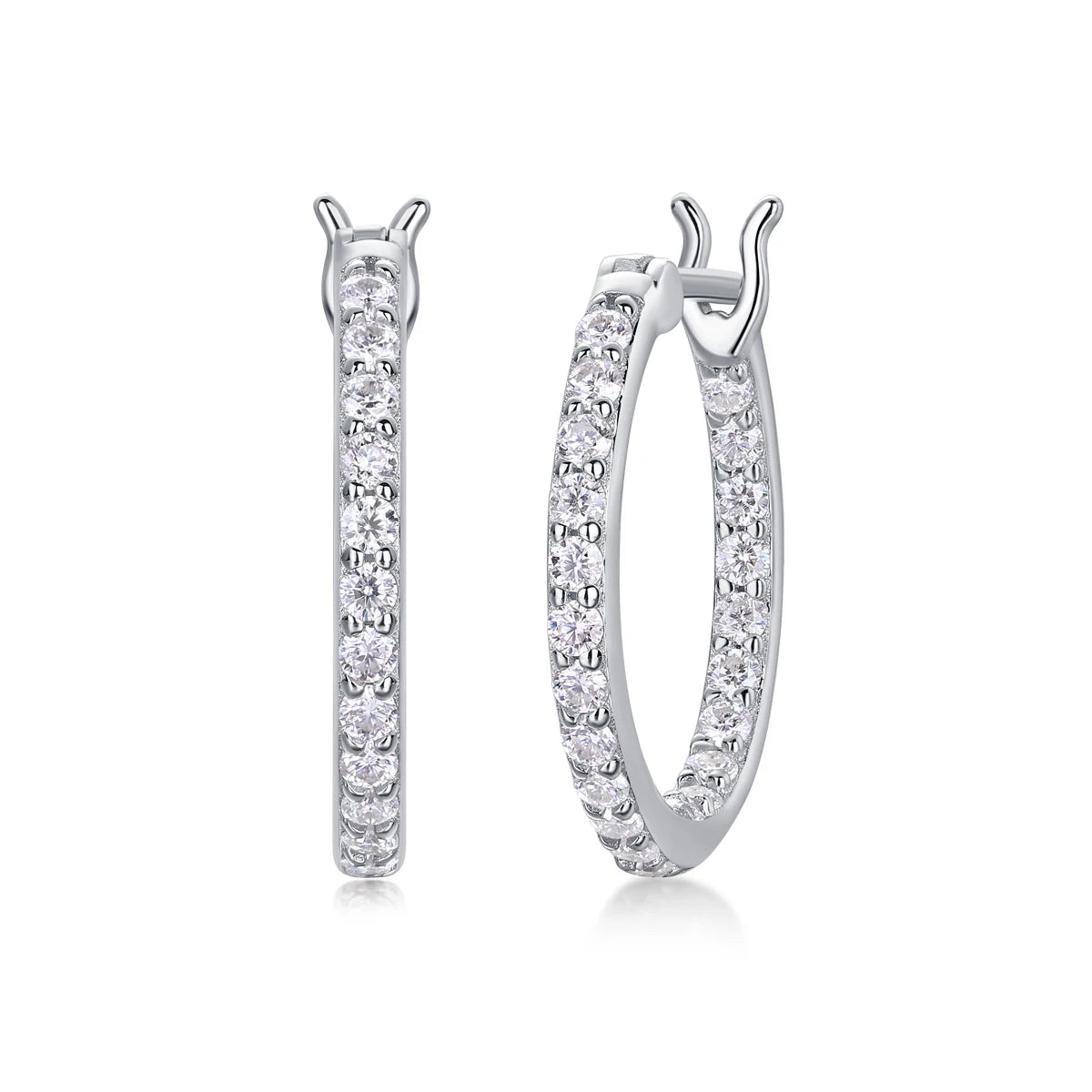 JIUUZAN Moissanite Hoop Earrings 925 Silver With 18K Gold Plating
