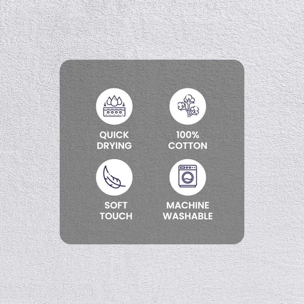 Cotton Bath Towel Set Quick Dry Absorbent Textured Border