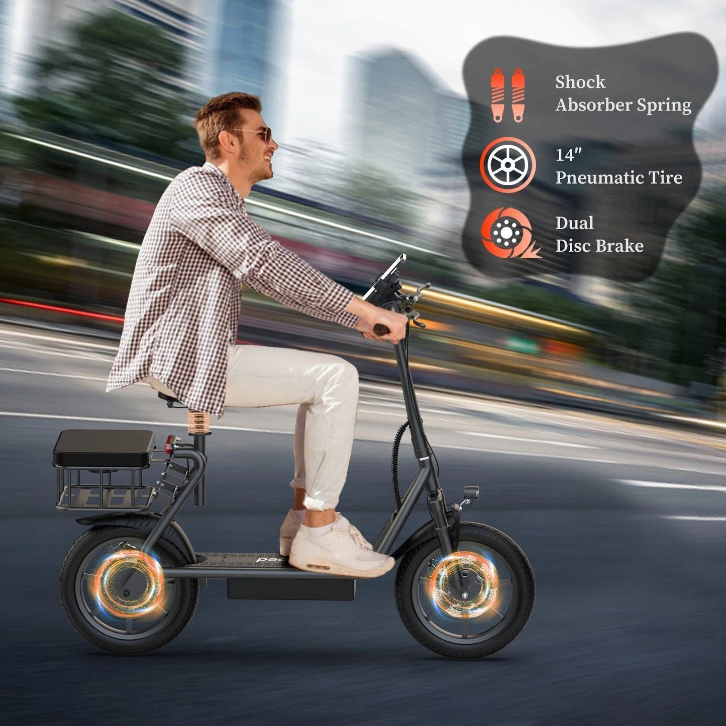 Ladped LPBS 500W Foldable Electric Bike 21MPH 10.4Ah Battery
