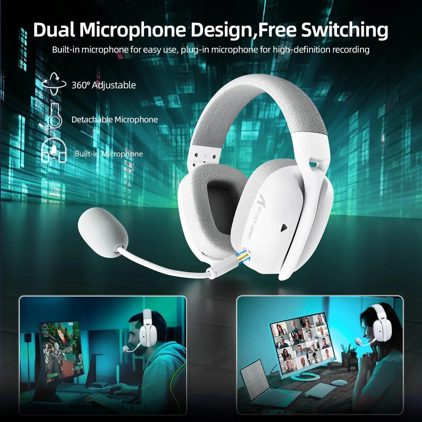 Mambasnake Attack Shark L80PRO Gaming Headset Tri Mode Wireless
