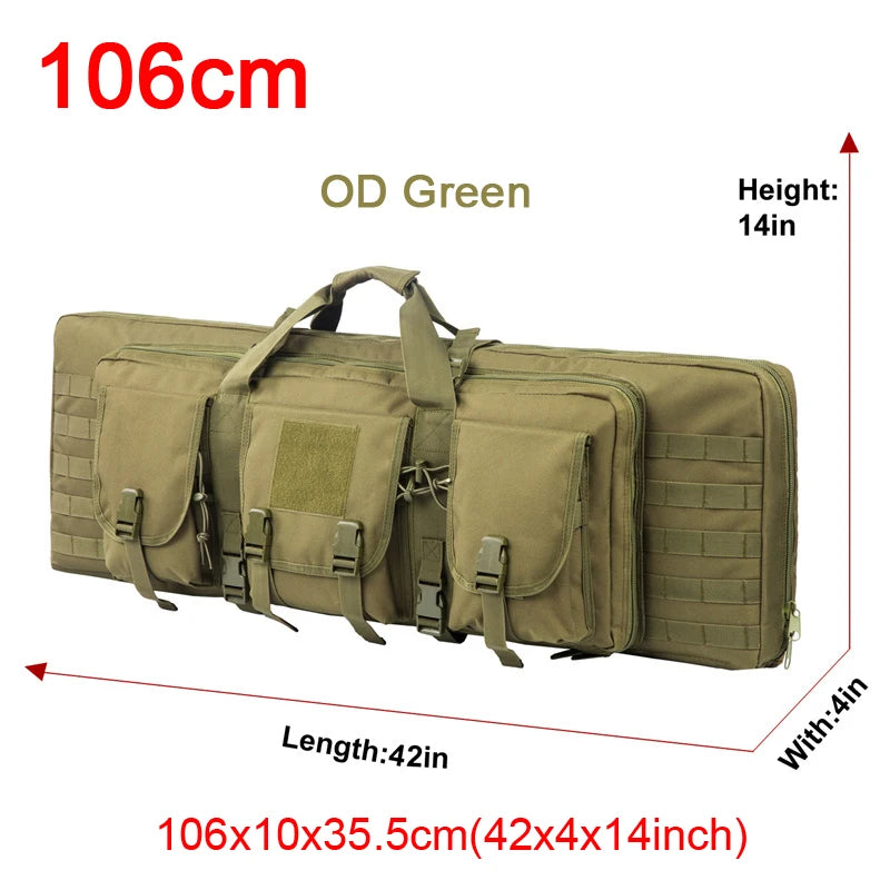 LQARMY Tactical Double Rifle Case With Molle Backpack Gun Bag