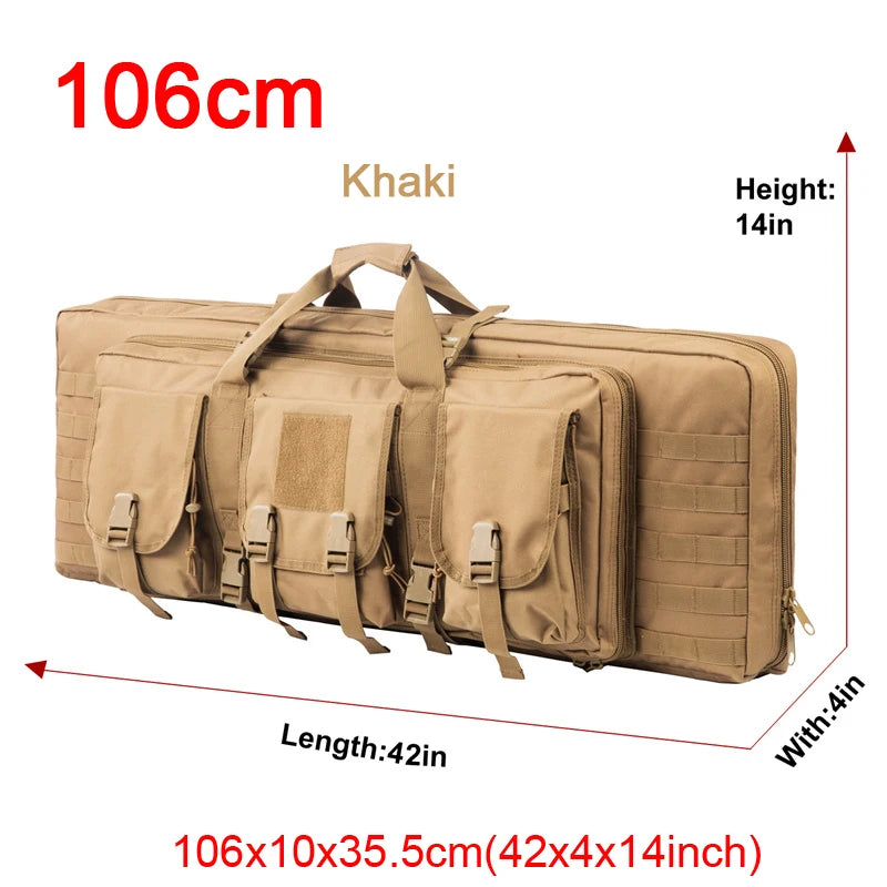 LQARMY Tactical Double Rifle Case With Molle Backpack Gun Bag