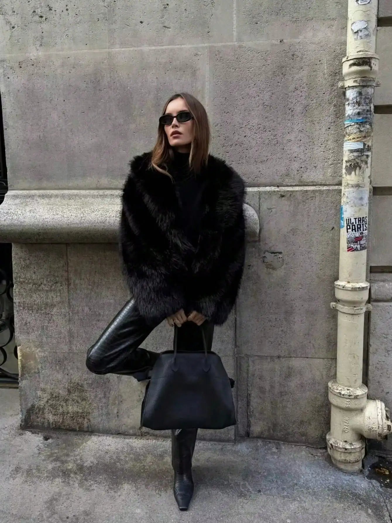 Faux Fox Fur Short Jacket for Women, Winter Warm Cozy Coat with Plush Collar, Fashionable Street Style