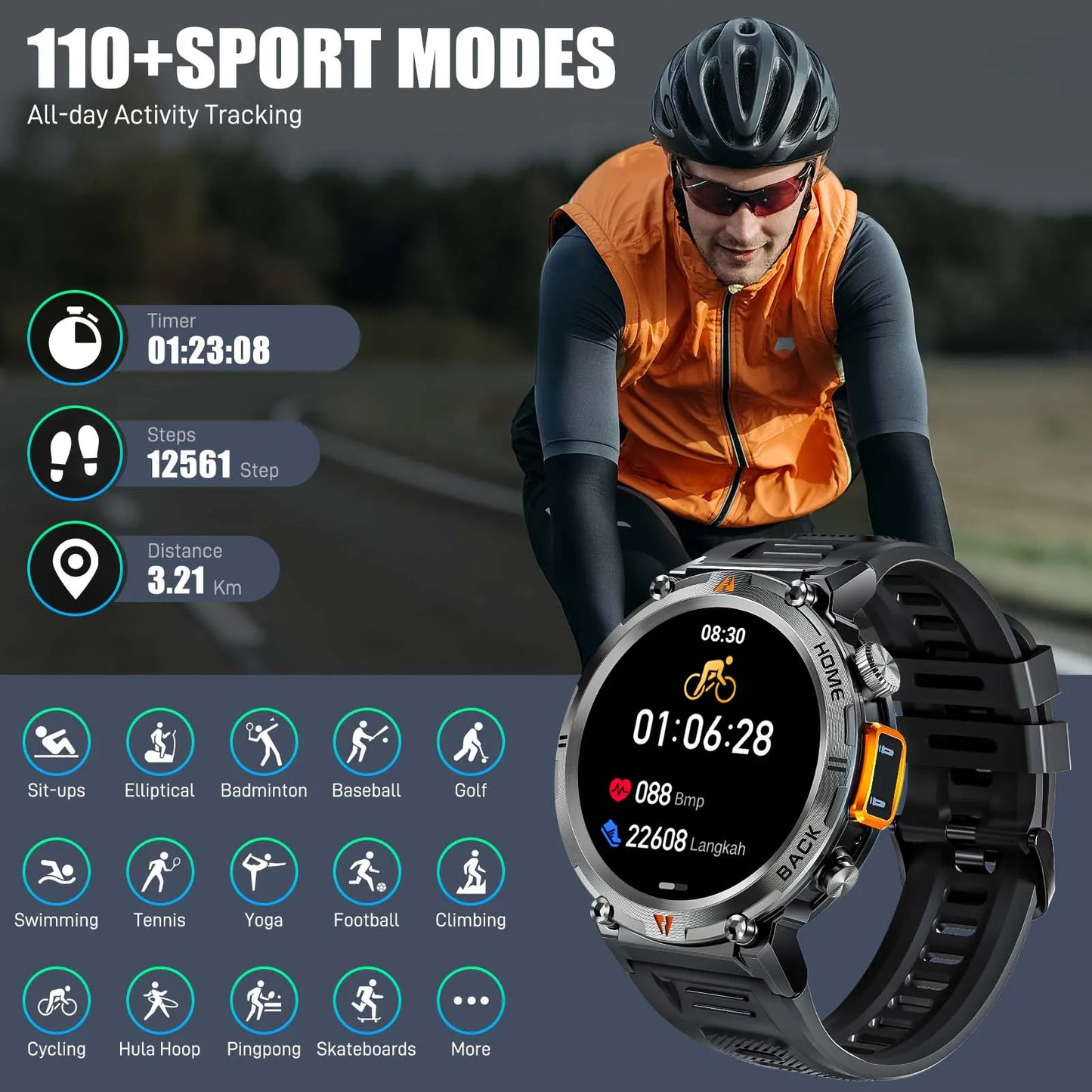 EIGIIS KE3 Smartwatch Bluetooth Call For Men Heart Rate Monitor