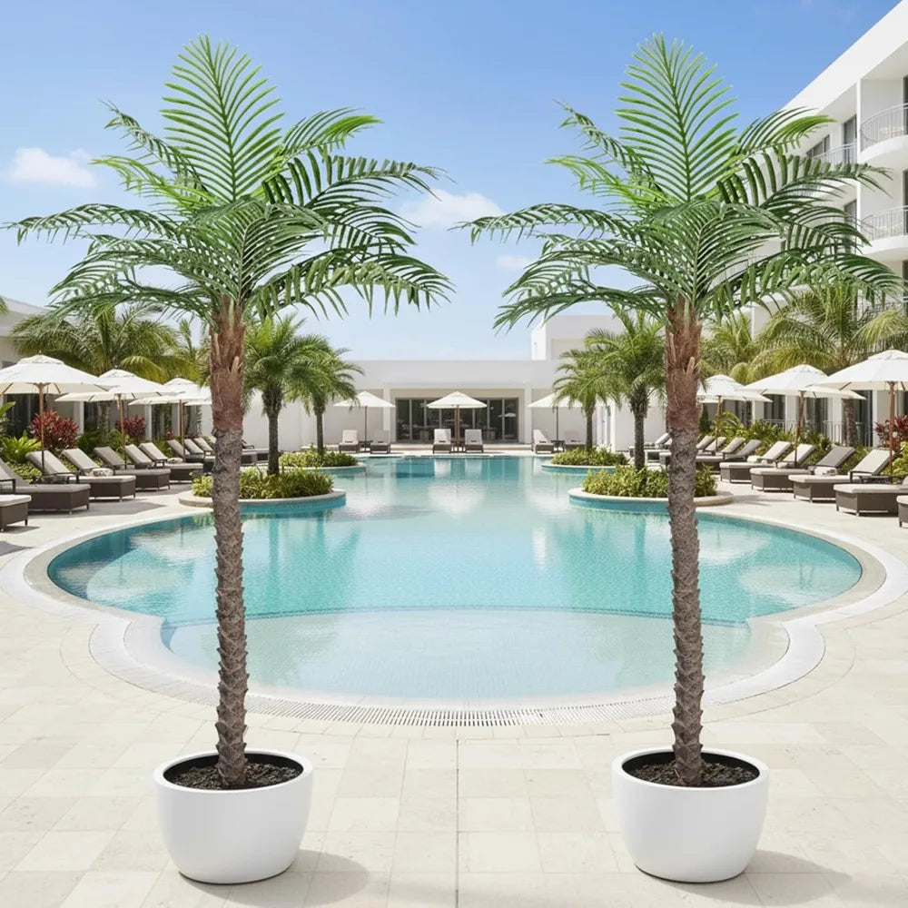 DAFIFY Artificial Cane Palm Tree For Indoor And Outdoor Home Office Decor Low Maintenance