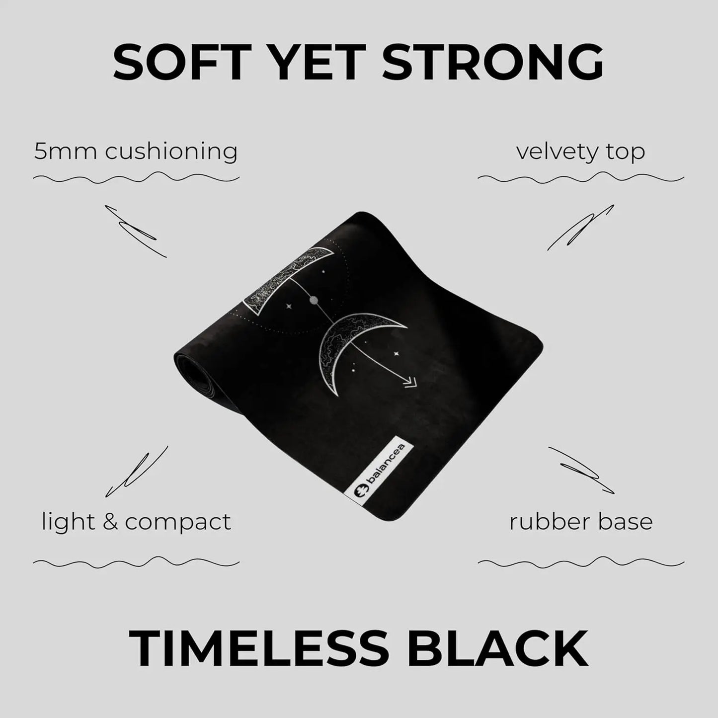 5mm Non-Slip Eco-Friendly Yoga Mat with Strap for Home Gym, Pilates, Hot Yoga - Lightweight Durable 72x24 Inch