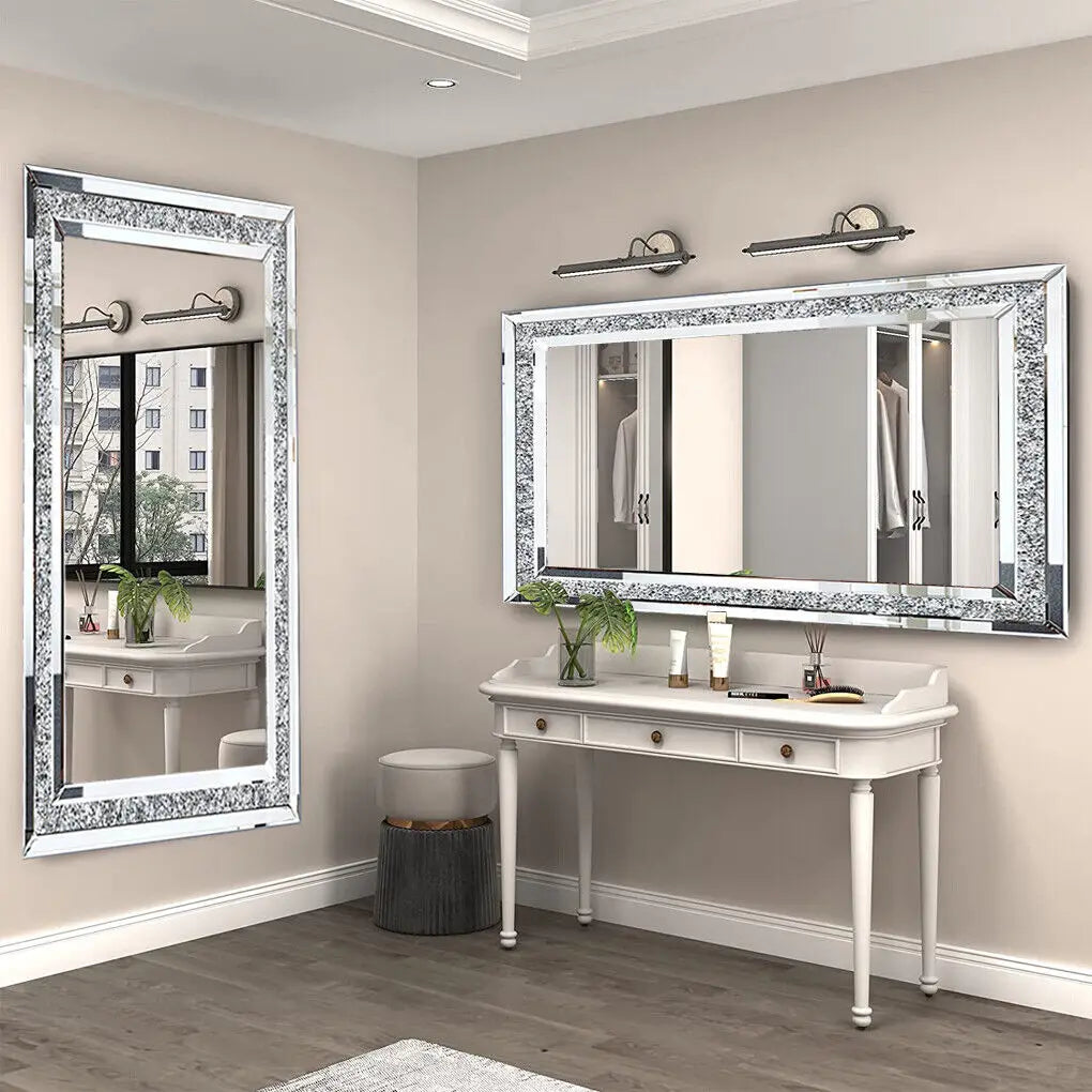 LUVODI Crystal Rhinestone Vanity Mirror Wall Mounted Dressing For LuxuryHotelsAndSuites