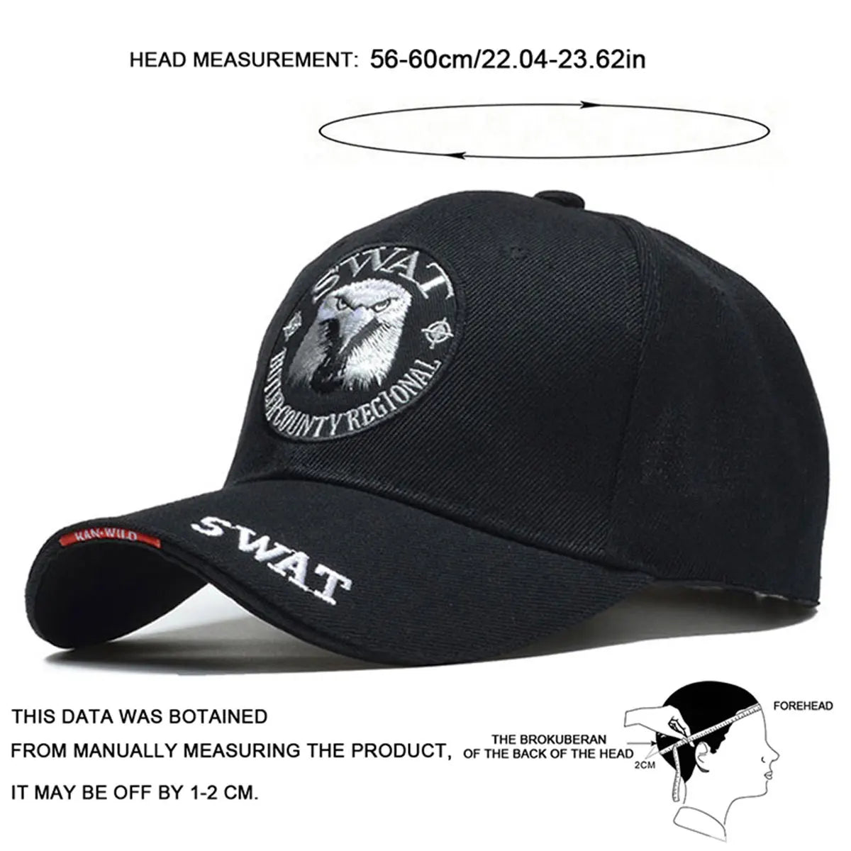 CN Zhejiang SWAT Eagle Embroidered Baseball Cap Unisex Adjustable Sunscreen