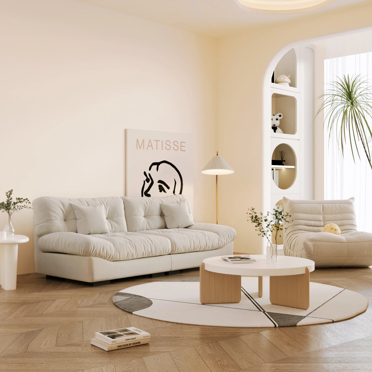 Sdorens FluffyCloudSectionalSofa LuxuriousVelvetFabric Living Room ModernMinimalist Design PlushPillows Comfort Durable