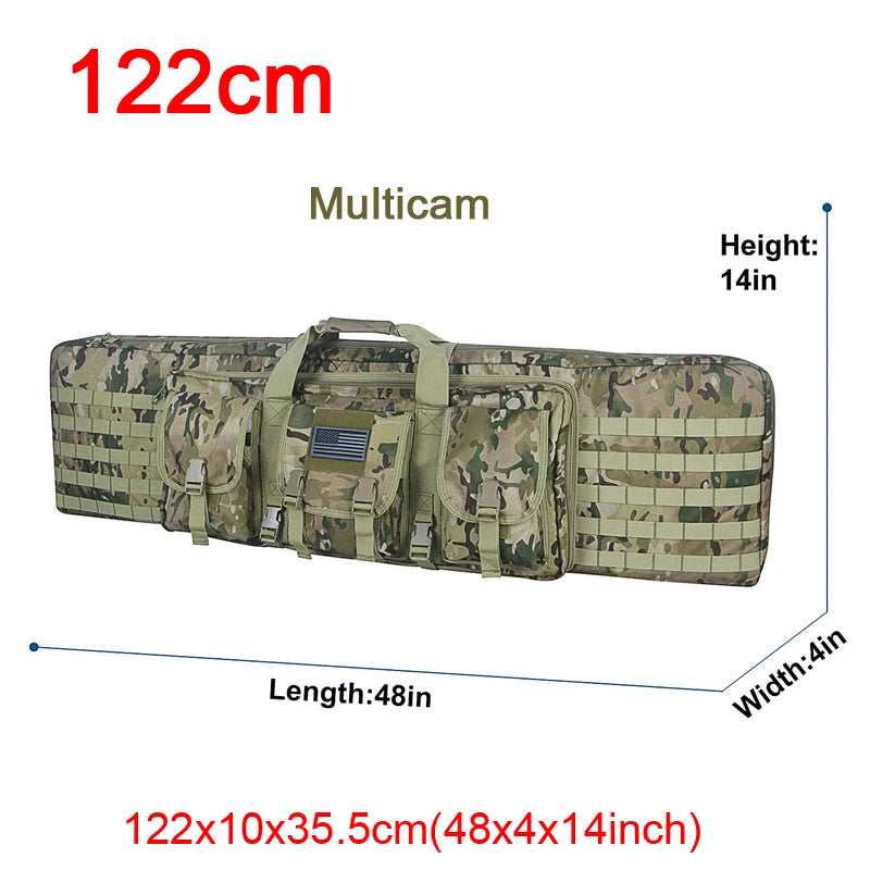 LQARMY Tactical Double Rifle Case With Molle Backpack Gun Bag