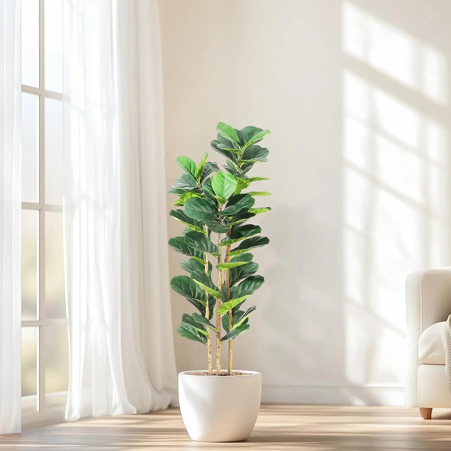 HiMIS Artificial Fiddle Leaf Fig Tree With Pot