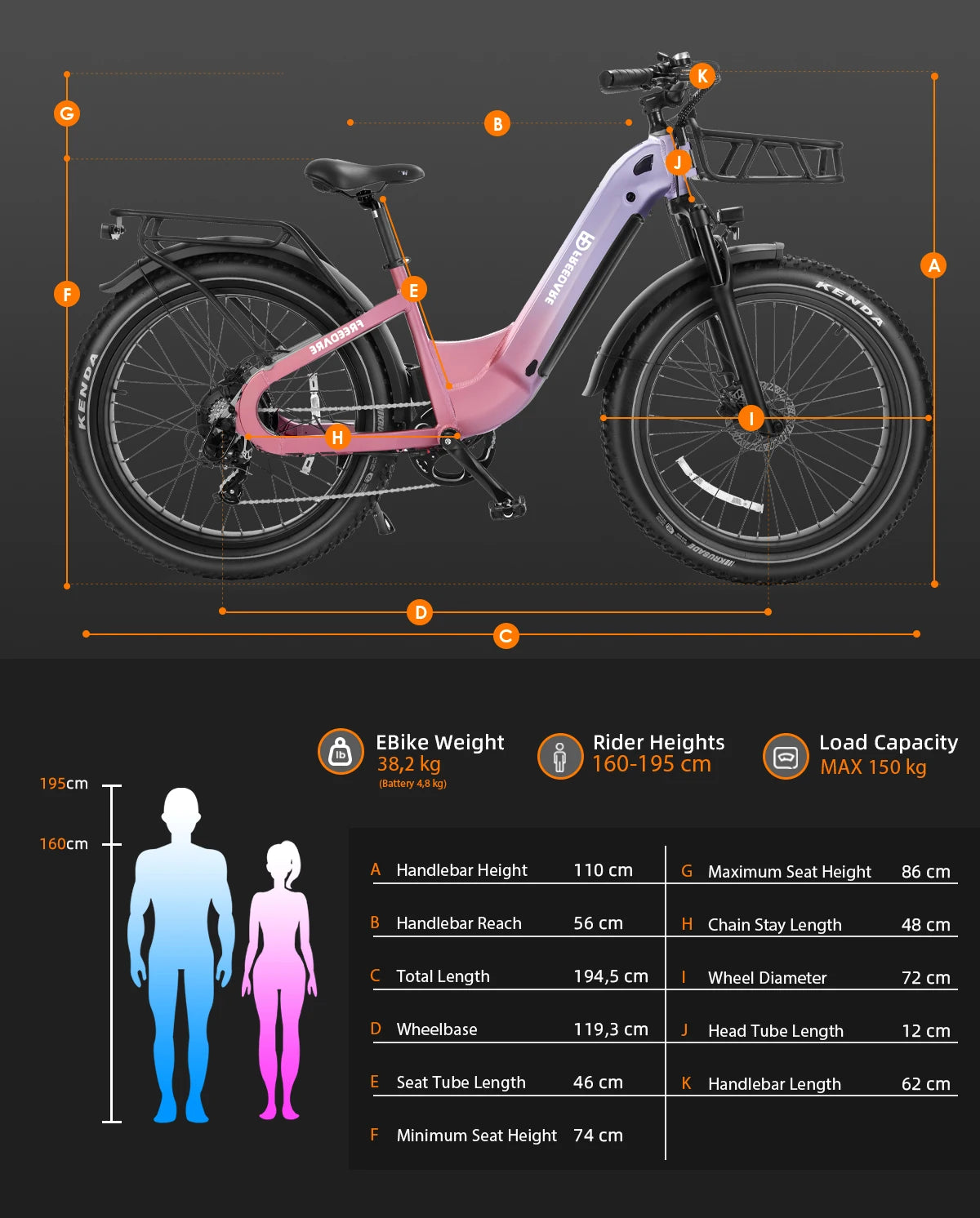 Freedare Fat Tire Electric Bike 1000W All Terrain EBike