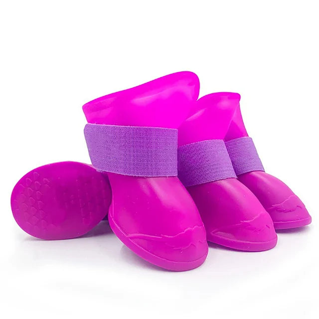 Waterproof Rain Shoes For Dogs And Cats Anti Slip Rubber Boots 4 Pack