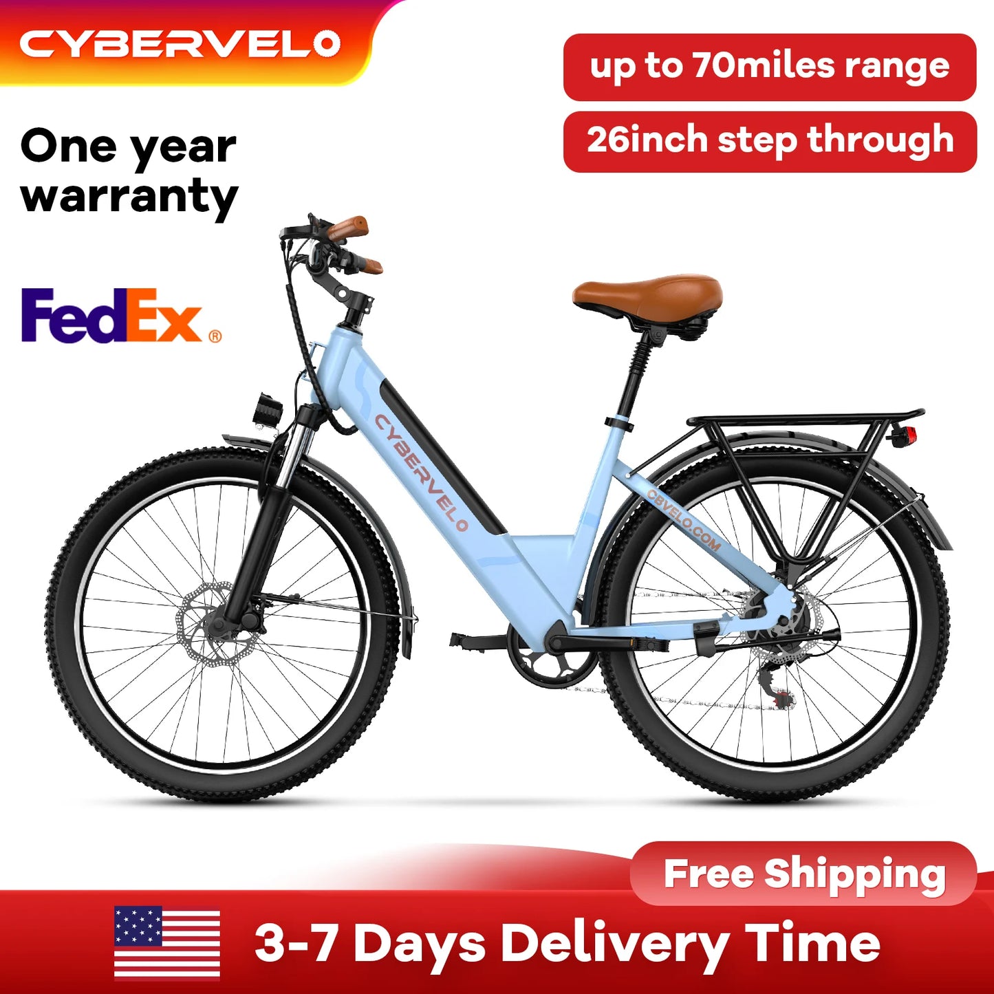 CYBERVELO EK2 Electric City Commuter With 1000W Motor