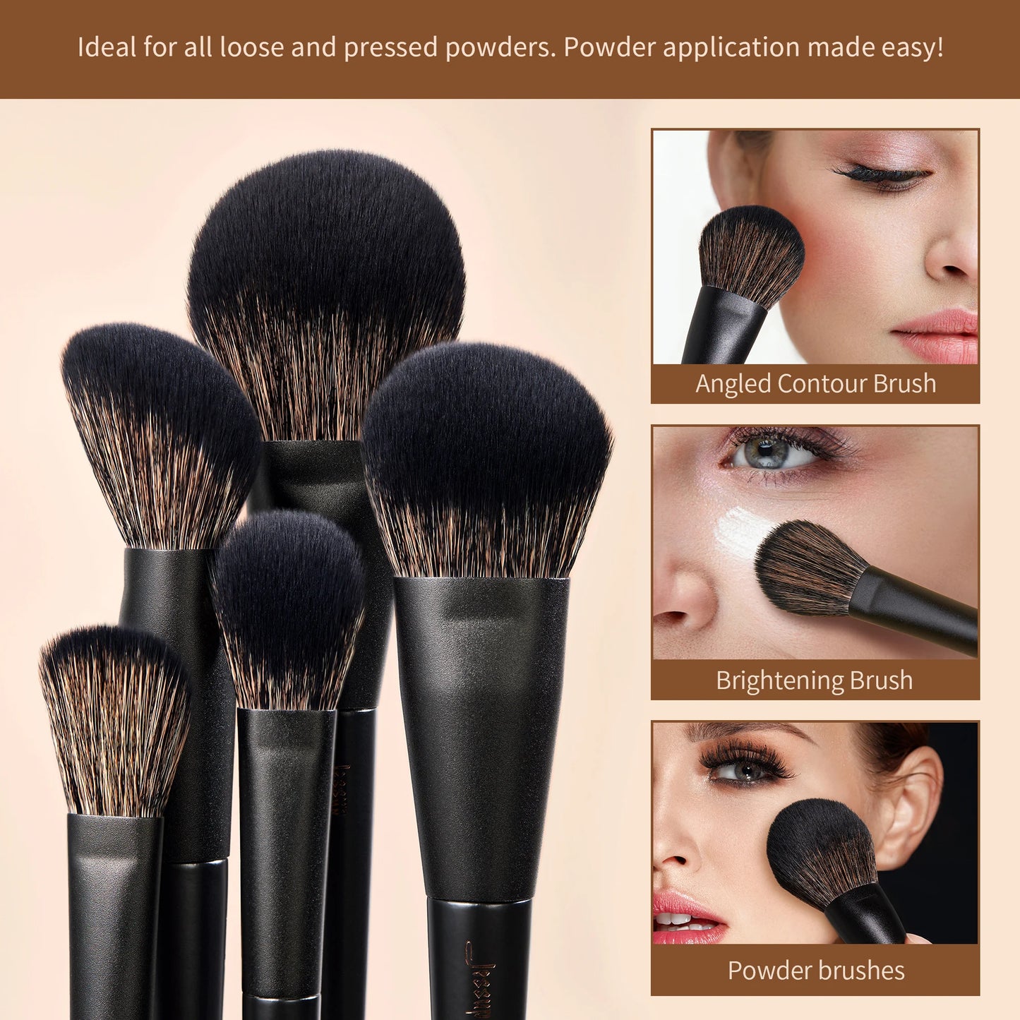 Jessup Makeup Brushes 14pcs, Makeup Brushes set Contour Foundation Powder Eyeshadow Highlight Blending Concealer Liner T336