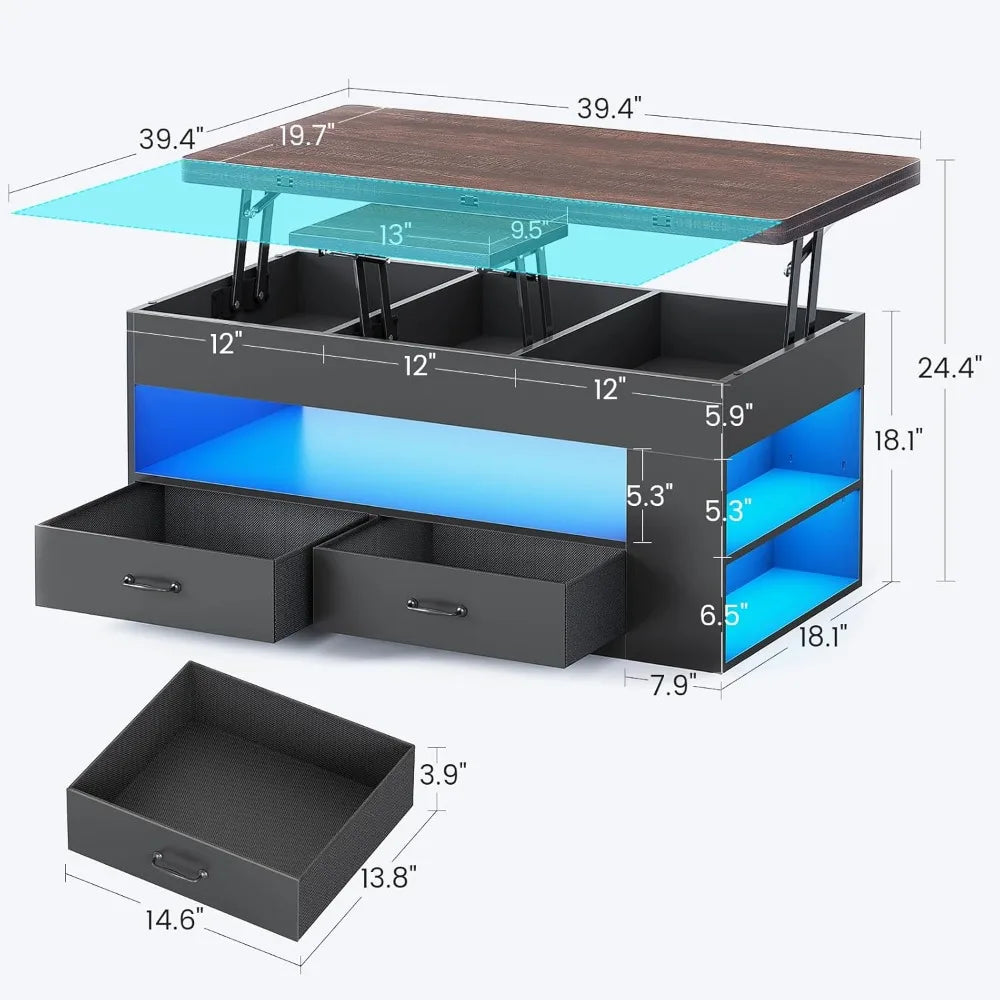 4-In-1 Lift Top Coffee Table With Storage