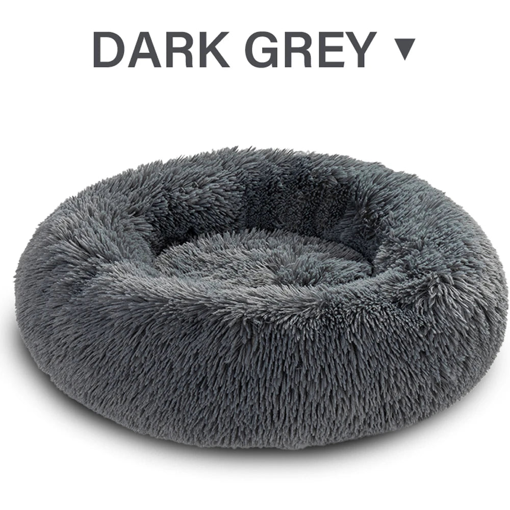 NONECN Round Plush Dog Kennel Bed For Winter Warm Comfort
