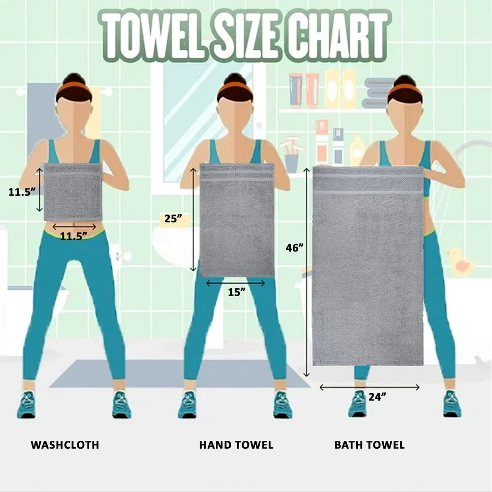 10 Piece Cotton Towel Set Soft Absorbent Quick Dry Bath Towels Hand Towels Washcloths Popcorn Texture