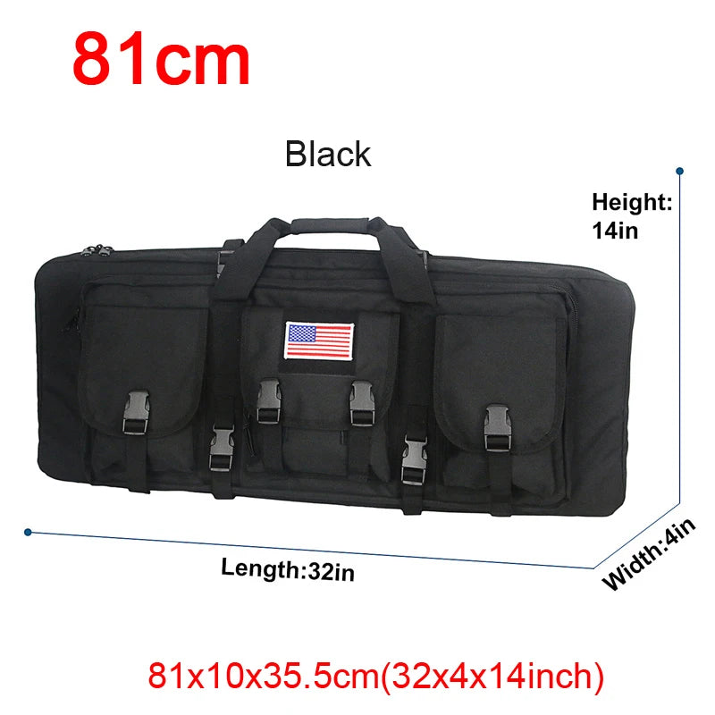 LQARMY Tactical Double Rifle Case With Molle Backpack Gun Bag