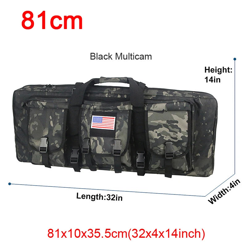 LQARMY Tactical Double Rifle Case With Molle Backpack Gun Bag
