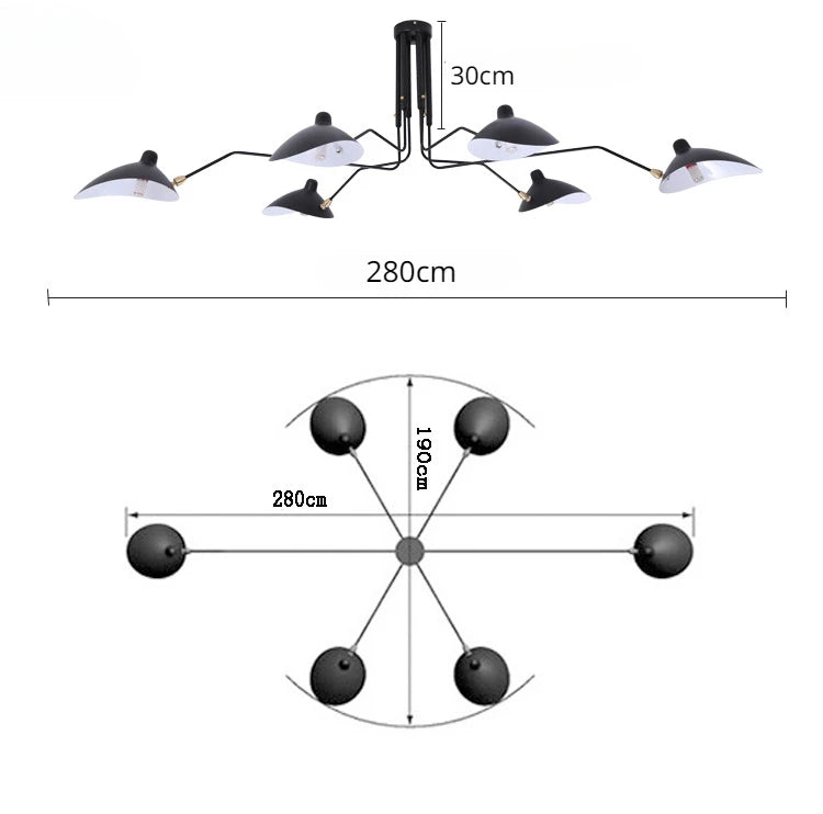 Mouille Nordic Spider Ceiling Lamp LED Iron For Home Decor Modern Living Room Ideas