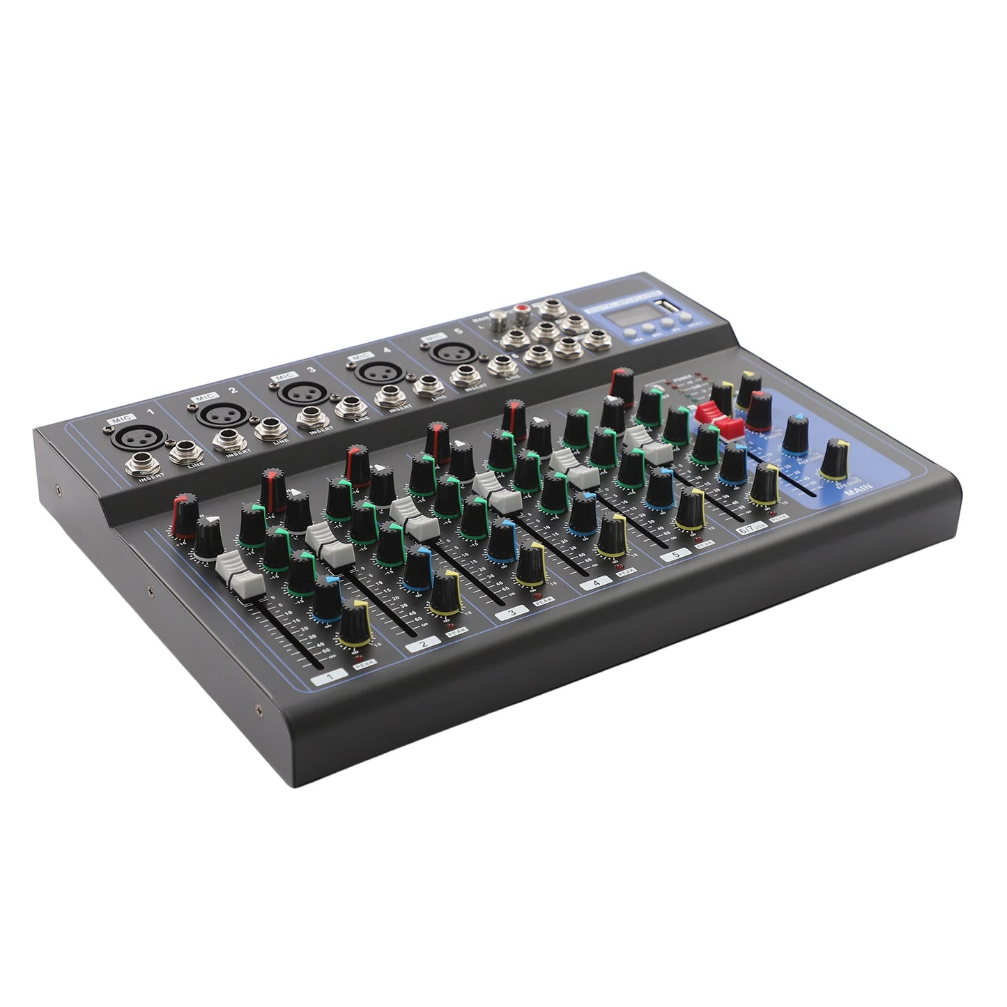 7-channel Audio Mixer Console Professional Dj Audio Mixer Dj Mixing Console For Home Ktv, Music Recording, Webcasting