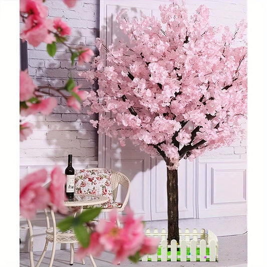 NONECN ArtificialCherryTree IndoorDecor Handmade RealisticFloral Blossom Display