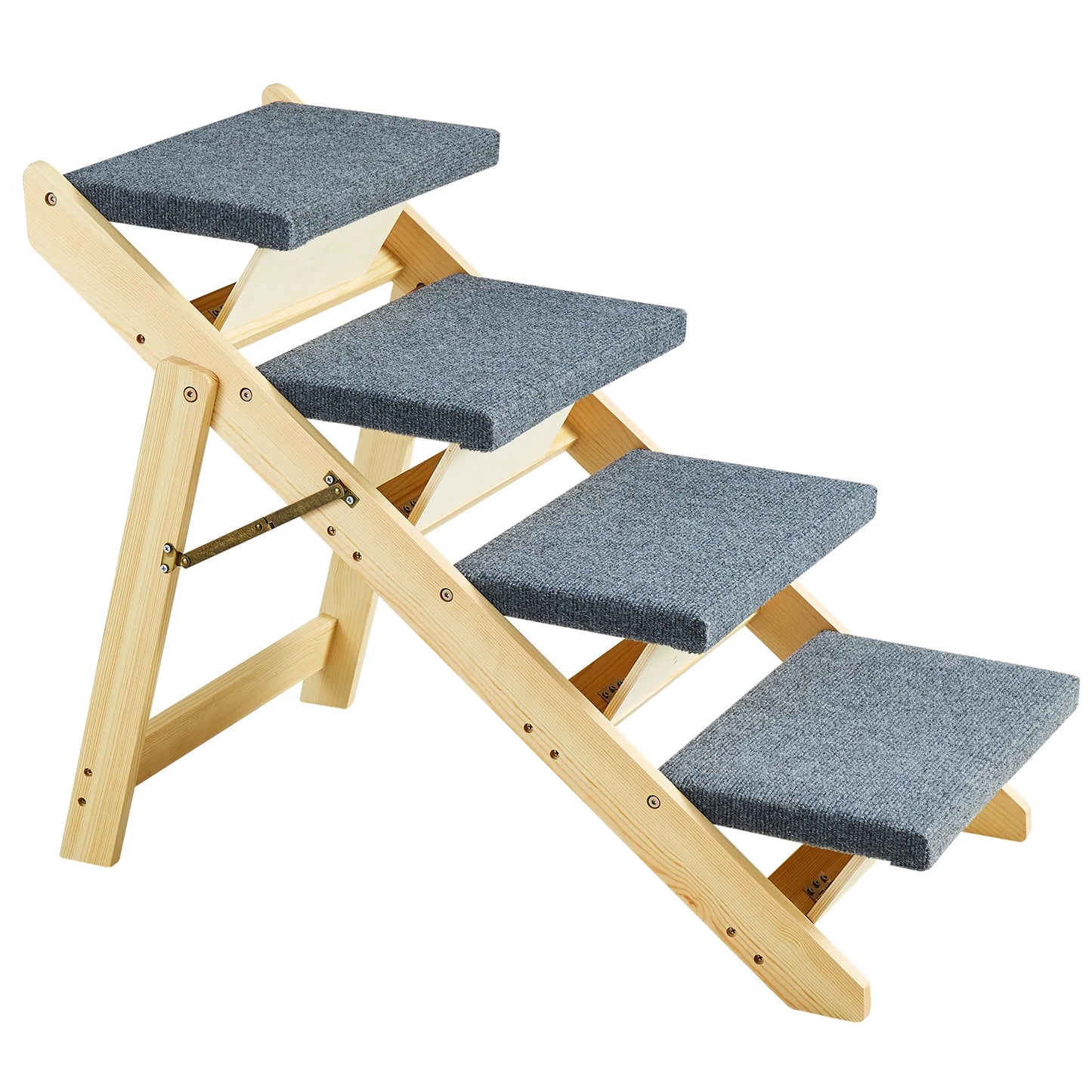 Wooden Pet Steps and Ramp 2-In-1 Foldable Bed Access