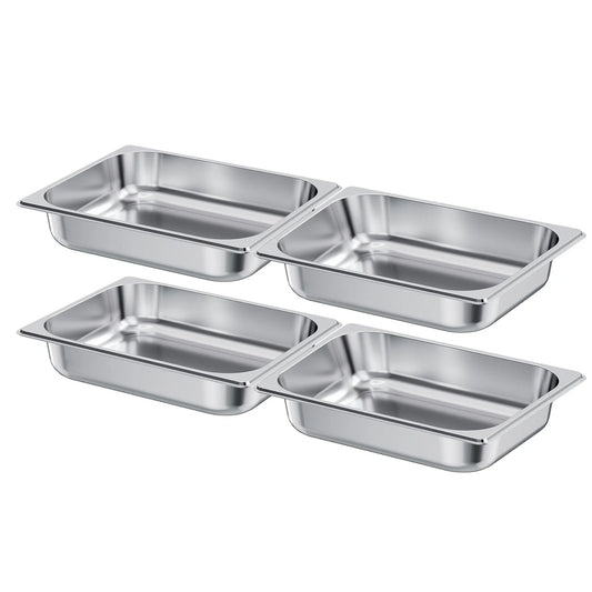 SucceBuy Stainless Steam Hotel Pan 1/2 Size Table Steam Pan Anti Jam Restaurant Supplies Catering Storage for Home Buffet Party