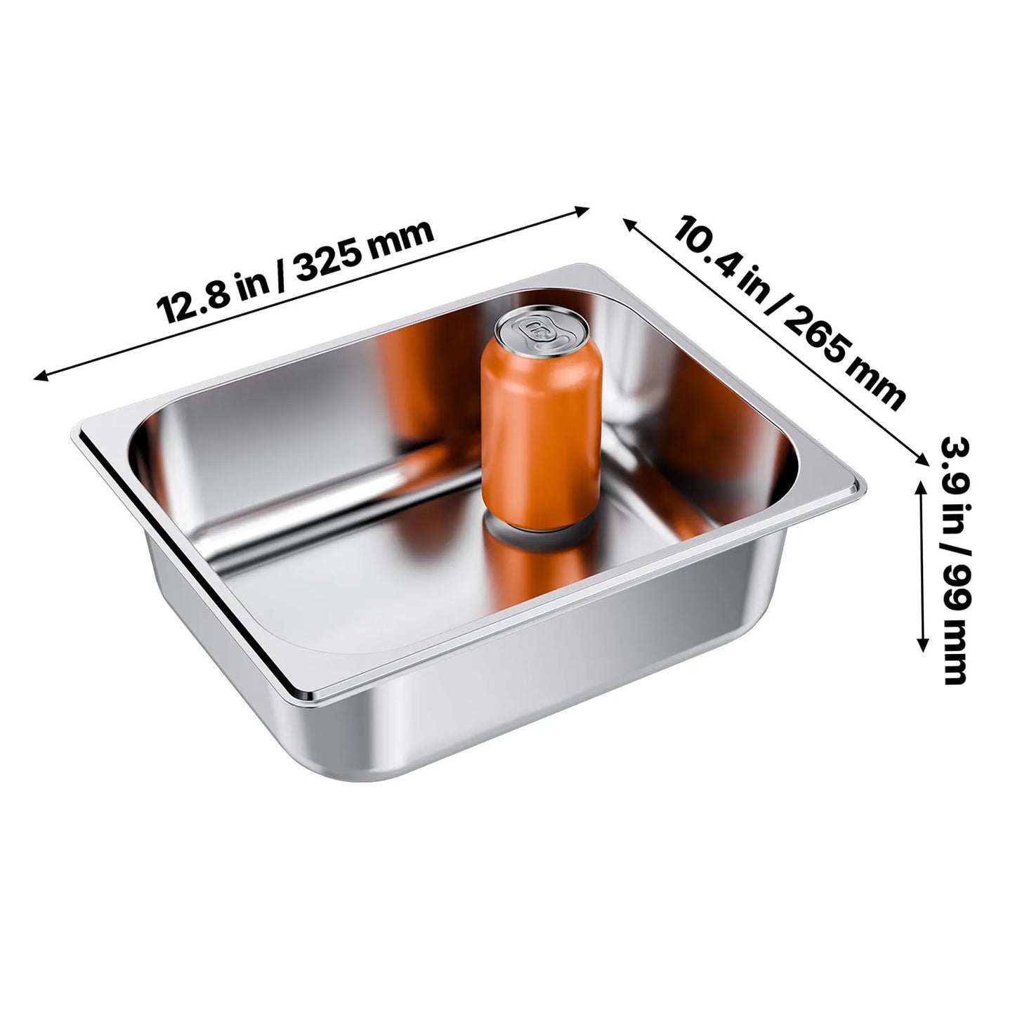 SucceBuy Stainless Steam Hotel Pan 1/2 Size Table Steam Pan Anti Jam Restaurant Supplies Catering Storage for Home Buffet Party